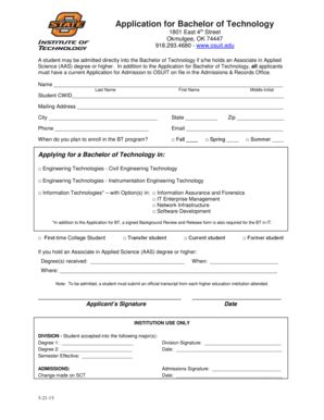 Fillable Online go osuit A student may be admitted directly into the ...