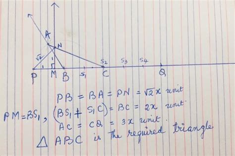 Draw a triangle with ratio triangle of sides √2:2:(1+√3) - Brainly.in