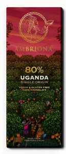 Ambriona 80% Uganda Single Origin - Vegan & Gluten Free Dark Chocolate ...