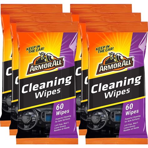 Armor All Cleaning Wipes in a Pouch, 60 Count - Car Interior Cleaner ...