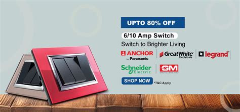 Buy 6 Amp & 10 Amp Modular Switches Online at Best Price in India.