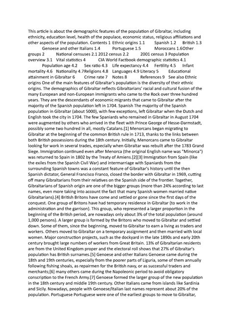 Gilbartar - summary - This article is about the demographic features of the population of ...