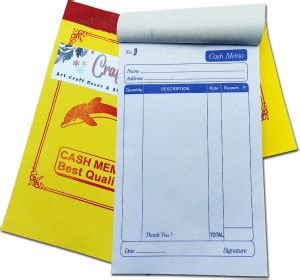CRAFTWAFT Pack of 1 Blank Printed Dolphin Cash Memo, Bill Memo, Credit ...