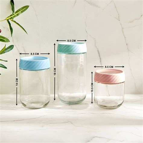 Buy Fiesta Cole Set of 6 Glass Storage Jar Set from Home Centre at just ...