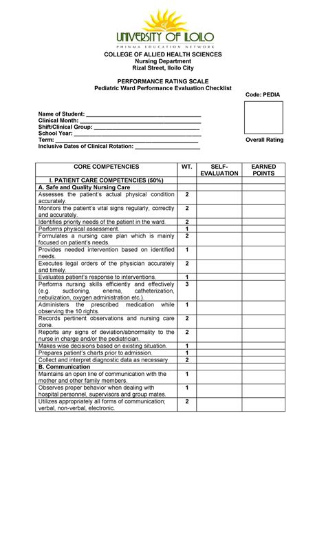 Pedia PRS - COLLEGE OF ALLIED HEALTH SCIENCES Nursing Department Rizal ...