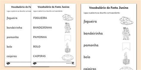 Vocabulário de Festa Junina (teacher made) - Twinkl