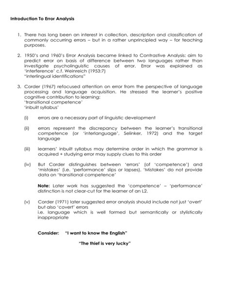 Image result for Error Analysis Language