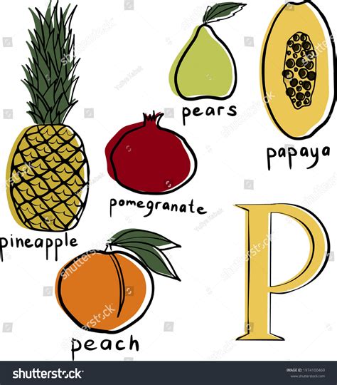 Aset Fruits Start P Stock Vector (Royalty Free) 1974100469 | Shutterstock