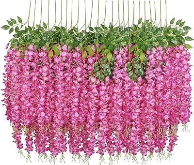 Buy VRB Dec Pack of 6 (43.2Ft) Artificial Wisteria Vine| Ratta Fake ...