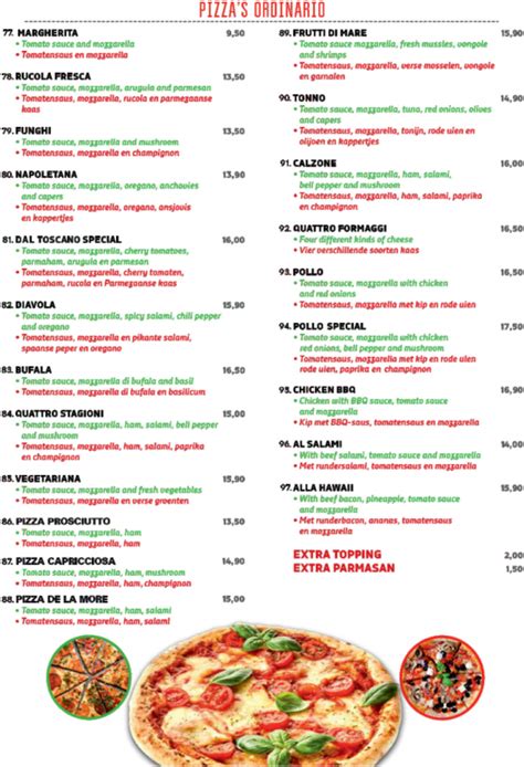 Carte et Menus 2024 - Dal Toscano Restaurant à Amsterdam | TheFork