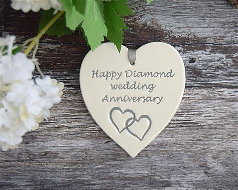 Happy Diamond Wedding Anniversary Gift 60 Years Married Gift - Etsy UK