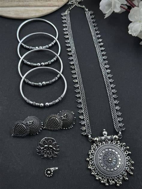 UNIQUE OXIDISED JEWELLERY SET COMBO – Naman Arts