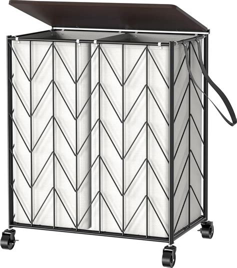 Amazon.com: 360 Laundry Hamper with Wheels, Mesh Metal Rolling Laundry ...