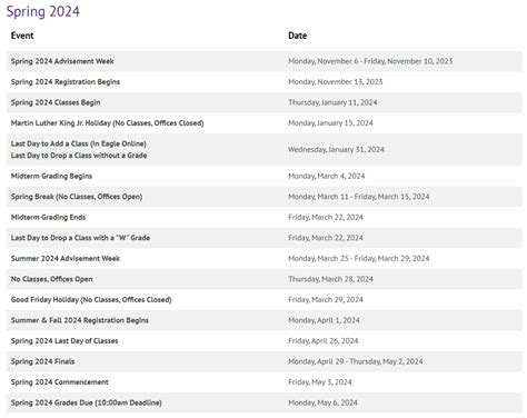 Archived Academic Calendards