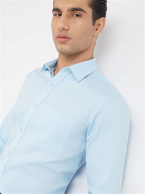 Raymond Men Blue Slim Fit Structured Shirt – MyRaymond