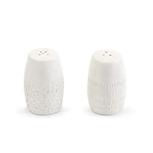 Buy Textured Glossy White 3 x 2 Ceramic Stoneware Salt and Pepper ...