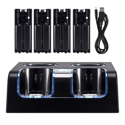 Wii Charger Station for Wii Controller, Wii Remote Charger with 4 ...