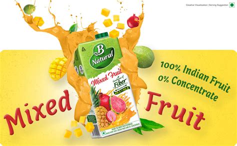 B Natural Mixed Fruit, Goodness of fiber, 1 litre (Pack of 2) : Amazon ...