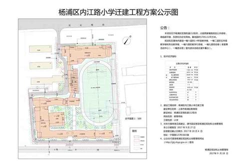 杨浦区内江路小学迁建工程项目工程设计方案公示_上海市杨浦区人民政府