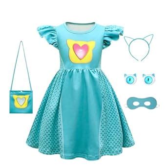 Buy SHELOVESIT Girls Superhero Cosplay Costume Kitties Dress Movie ...