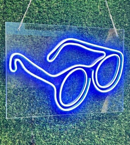 Buy Led Neon Sign Board Specs for Optician Shop Blue Glow at Lowest ...