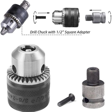 Buy JPT Drill Chuck with Key and Socket Square Adapter Online