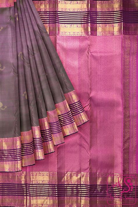 Classic Mauve Violet Kanchipuram Silk Saree – My First Saree