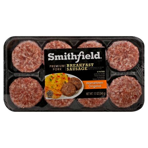 SMITHFIELD BREAKFAST SAUSAGE HOMETOWN ORIGINAL PORK PATTIES 12 OZ ...