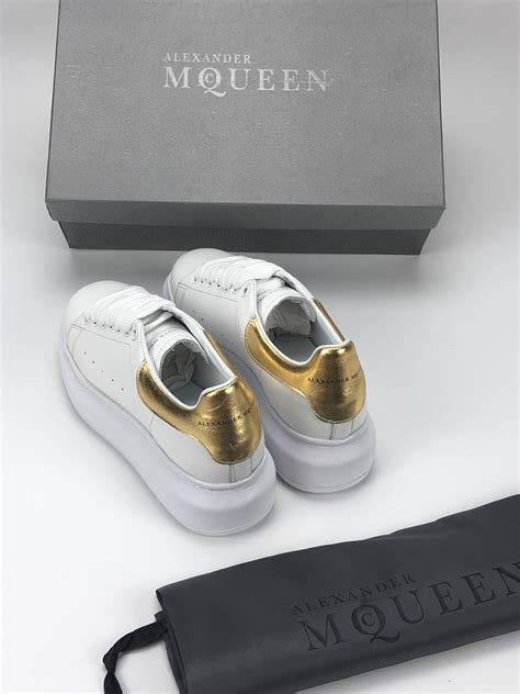 Alexander McQueen Spor Ayakkabi Sneaker beyaz gold - Çanta Nişantaşı