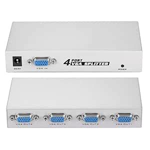 KIPEK 4 Port VGA Splitter Sharing Switch Box 150MHz 1 Input 4 Output ...
