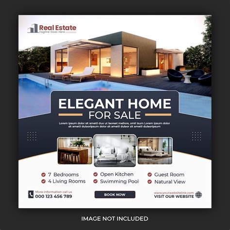 Real estate house property instagram post or square web banner promo ...