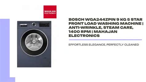 Bosch WGA244ZPIN 9 Kg Front Load Washing Machine | 5 Star | 1400 RPM