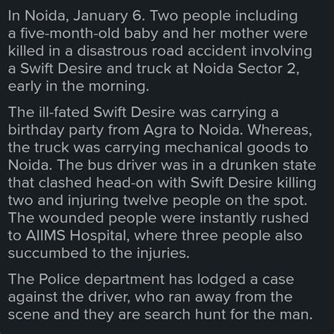 Bus-collision that took place in the early morning report writing ...