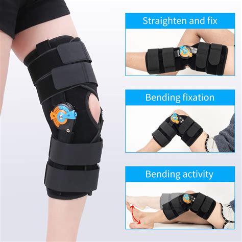 Hinged ROM Knee Braces Knee Immobilizer Support for Knee Pain ACL MCL ...