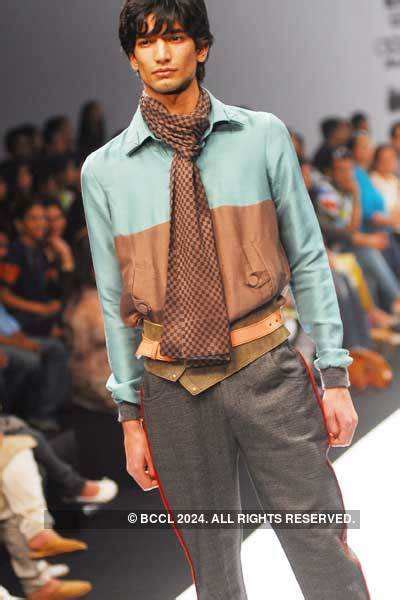 A model displays an outfit from designer Varun Sardana's fall/winter ...