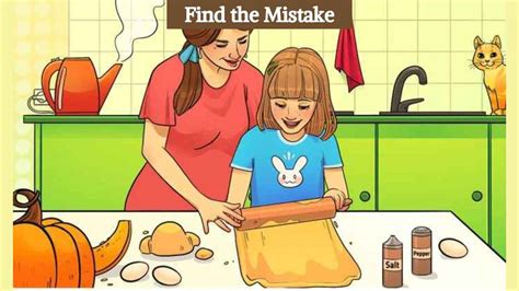 Picture Puzzle IQ Test: Find the mistake in the kitchen picture in 6 ...