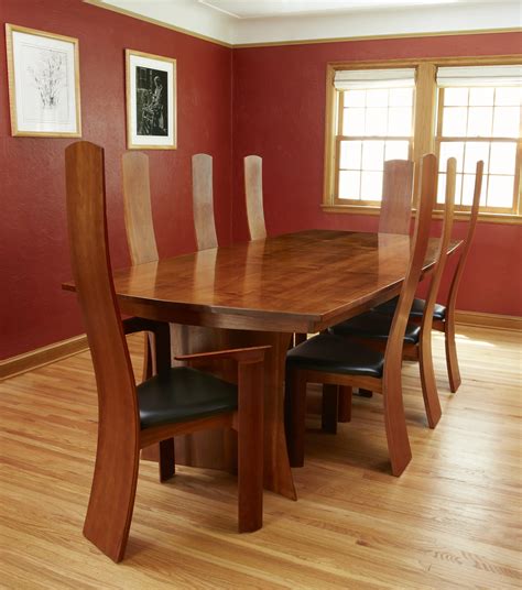 Cherry wood dining table and chair set — WoodZest