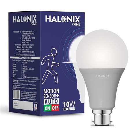 Buy Halonix 10W Motion Sensor Led bulb | Color-6500K White | Auto on ...