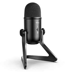 FIFINE K678 USB Podcast Microphone for Recording Streaming, Condenser ...