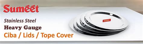 Buy Sumeet Stainless Steel Heavy Gauge Ciba/Lids/Tope Cover Set of 5 ...