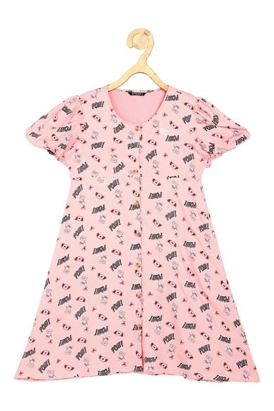 Buy Girls Pink Graphic Print Regular Fit Casual Frock Online - 641693 ...