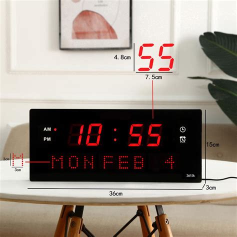 ⚡️Buy Maxbell Large Digital Wall Clock Easy Viewing Big Red Number LED ...