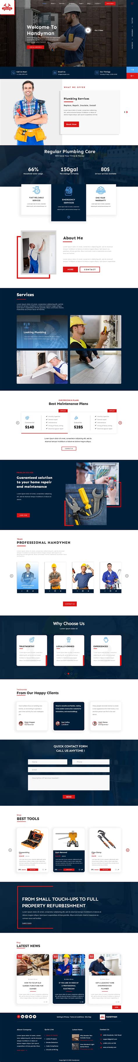 Handyman Services WordPress Theme | Build a Professional Service ...
