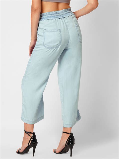 Buy Women Light Blue Mid-Rise Culottes | Kraus Jeans