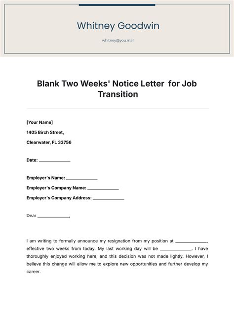 Free Voluntary Resignation Letter Template to Edit Online