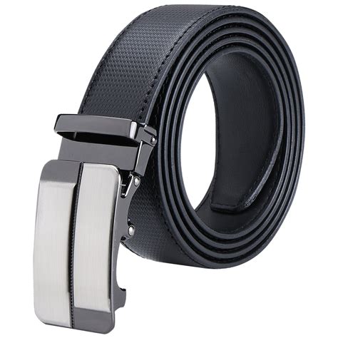 Labnoft Men's Stylish Auto-Lock Pu Leather Belt Without Holes, Black