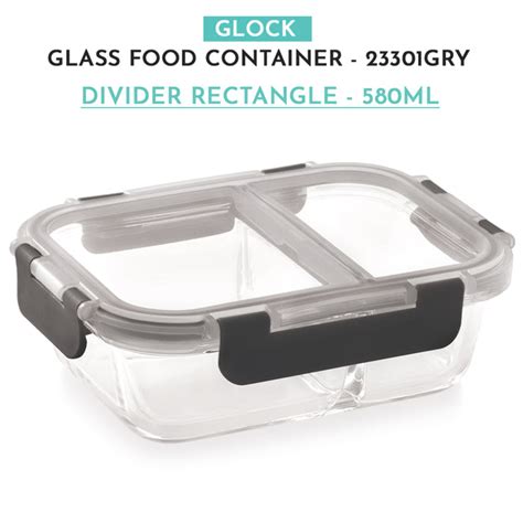 Glock Glass Food Divider Rectangle Container with Break-Free Detachabl ...