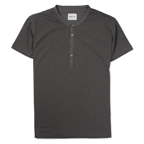 Men's Henley - Short Sleeves in Slate Gray Cotton Jersey | Batch