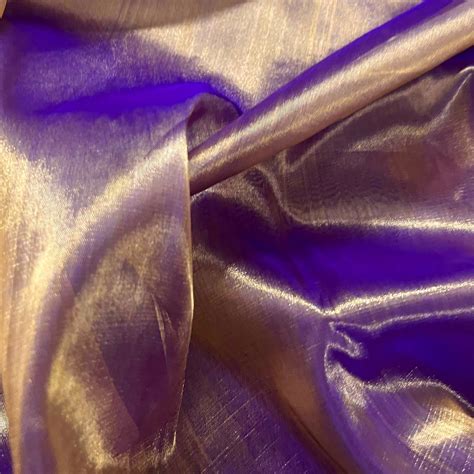 Purple & Gold Chanderi Tissue Silk Saree – Roots Handloom