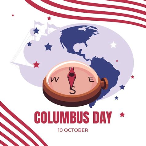 Wohnung kolumbus Tag Hintergrund | Kostenlose Vektor